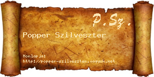 Popper Szilveszter névjegykártya