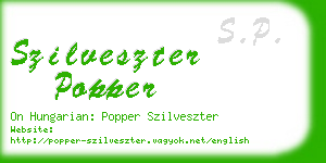 szilveszter popper business card